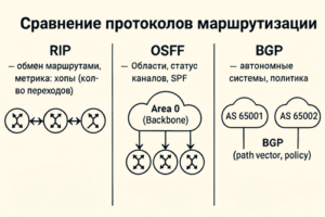 Сравнение протоколов OSPF, BGP и RIP — какой выбрать для бизнеса